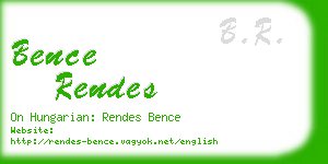 bence rendes business card